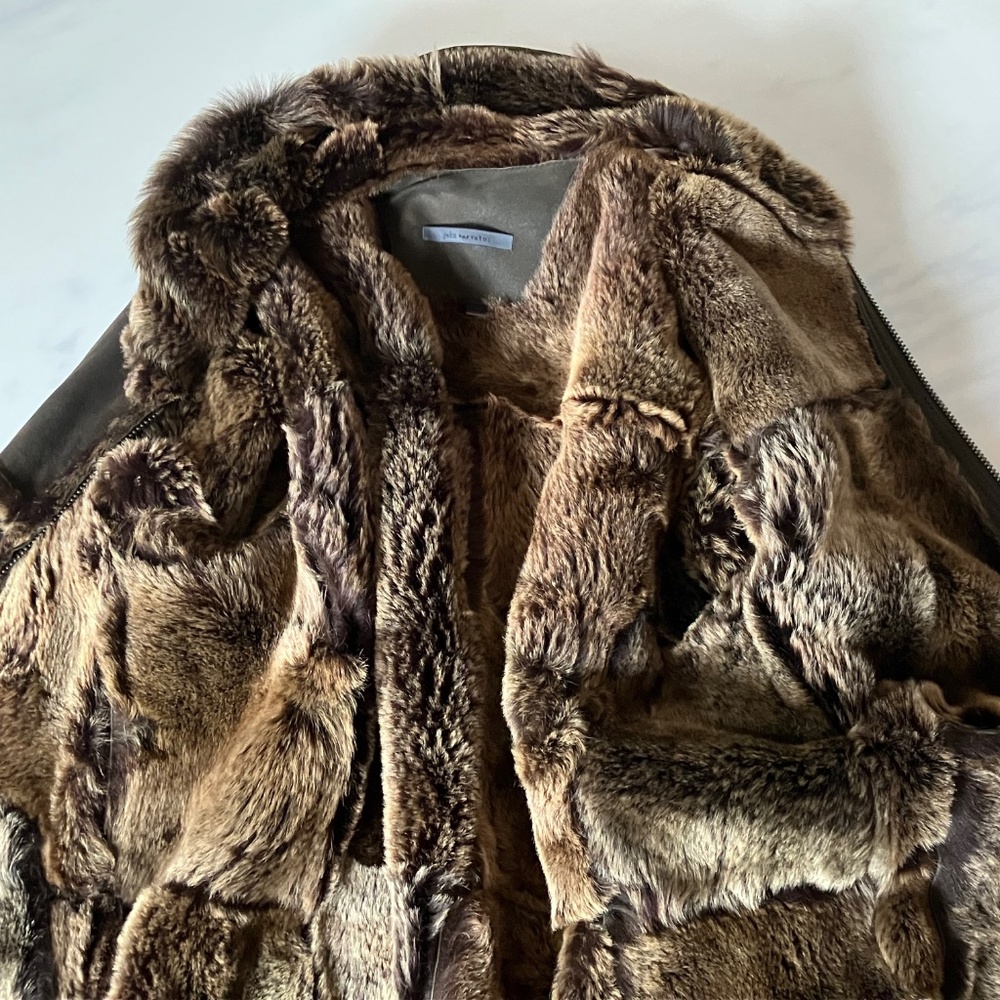 LIMITED EDITION John Varvatos Leather/Shearling w/HOOD Coat EU 50 /US 40 LARGE - Picture 8 of 12